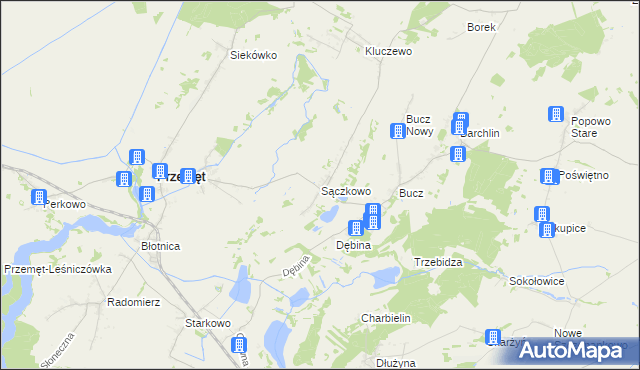 mapa Sączkowo, Sączkowo na mapie Targeo