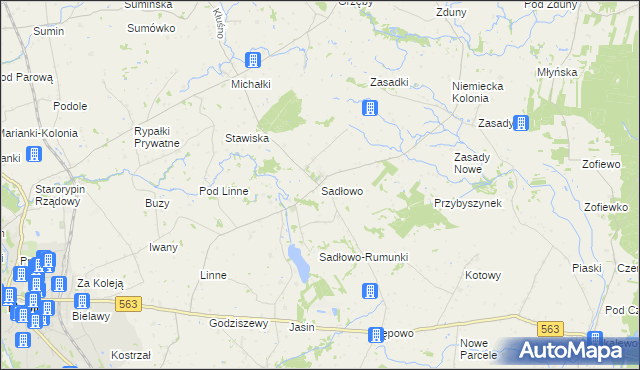 mapa Sadłowo gmina Rypin, Sadłowo gmina Rypin na mapie Targeo