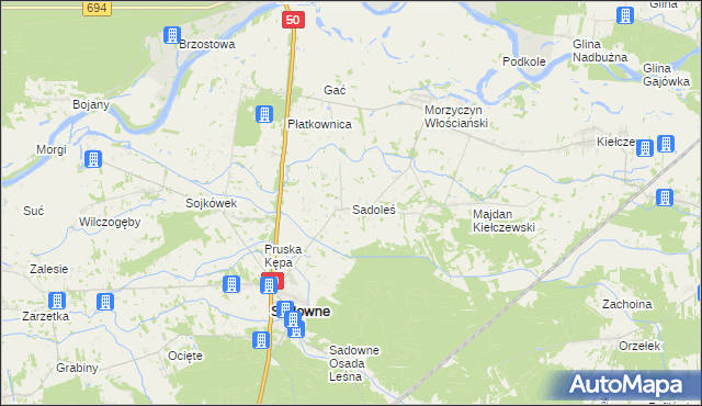 mapa Sadoleś, Sadoleś na mapie Targeo