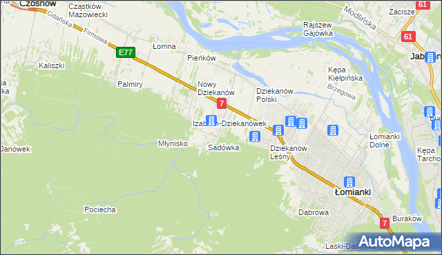 mapa Sadowa gmina Łomianki, Sadowa gmina Łomianki na mapie Targeo