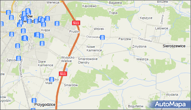 mapa Sadowie gmina Ostrów Wielkopolski, Sadowie gmina Ostrów Wielkopolski na mapie Targeo