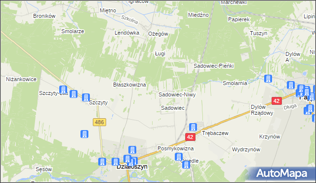 mapa Sadowiec-Niwy, Sadowiec-Niwy na mapie Targeo