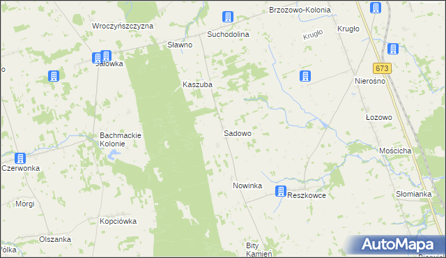 mapa Sadowo gmina Dąbrowa Białostocka, Sadowo gmina Dąbrowa Białostocka na mapie Targeo