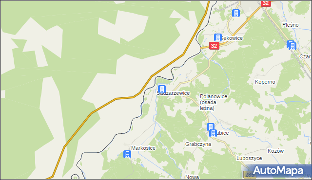 mapa Sadzarzewice, Sadzarzewice na mapie Targeo