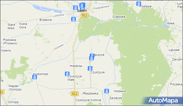 mapa Sajczyce, Sajczyce na mapie Targeo