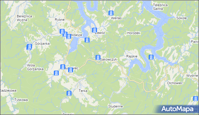 mapa Sakowczyk, Sakowczyk na mapie Targeo