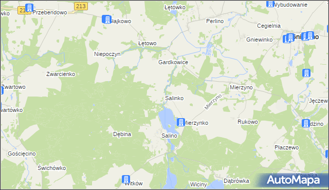 mapa Salinko, Salinko na mapie Targeo