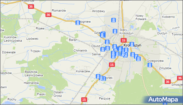 mapa Salnia, Salnia na mapie Targeo