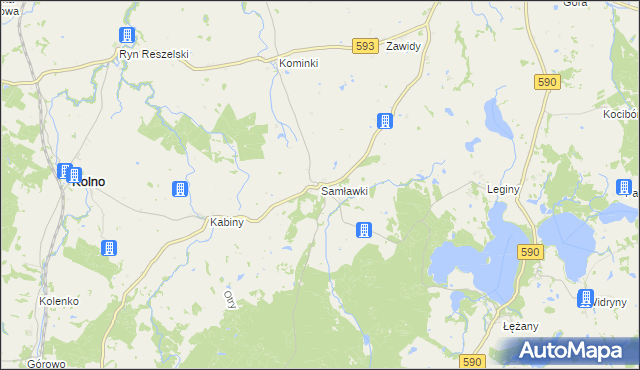 mapa Samławki, Samławki na mapie Targeo