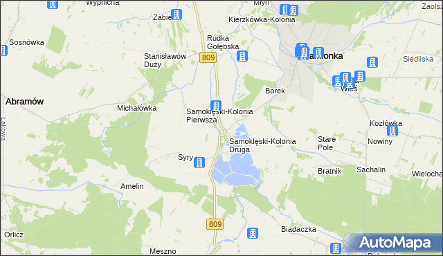 mapa Samoklęski gmina Kamionka, Samoklęski gmina Kamionka na mapie Targeo