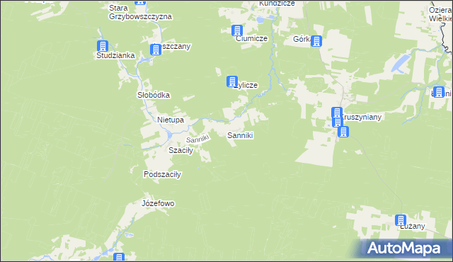 mapa Sanniki gmina Krynki, Sanniki gmina Krynki na mapie Targeo