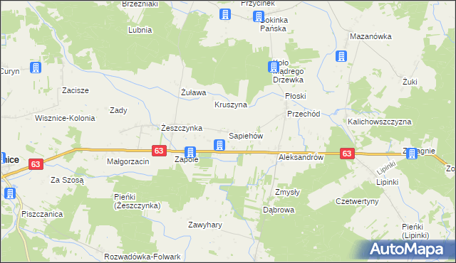 mapa Sapiehów, Sapiehów na mapie Targeo