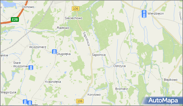 mapa Sąpolnica, Sąpolnica na mapie Targeo