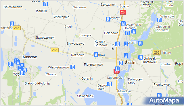 mapa Sarnowa, Sarnowa na mapie Targeo