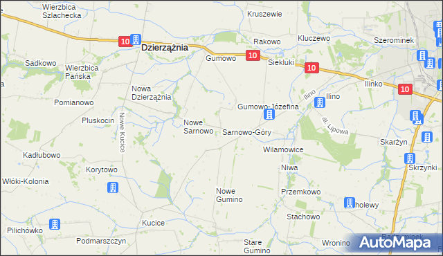 mapa Sarnowo-Góry, Sarnowo-Góry na mapie Targeo