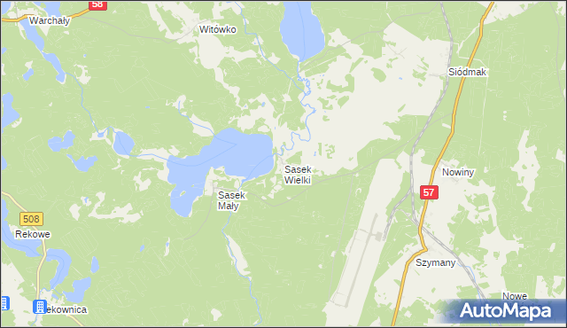 mapa Sasek Wielki, Sasek Wielki na mapie Targeo