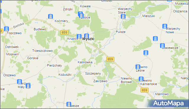 mapa Sasiny gmina Wyszki, Sasiny gmina Wyszki na mapie Targeo