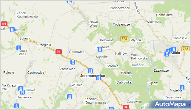 mapa Sąspów, Sąspów na mapie Targeo