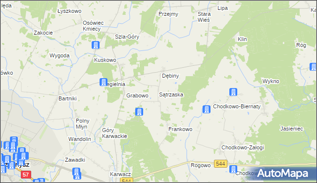 mapa Sątrzaska, Sątrzaska na mapie Targeo