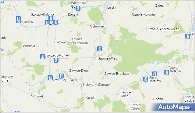 mapa Sawice-Wieś, Sawice-Wieś na mapie Targeo