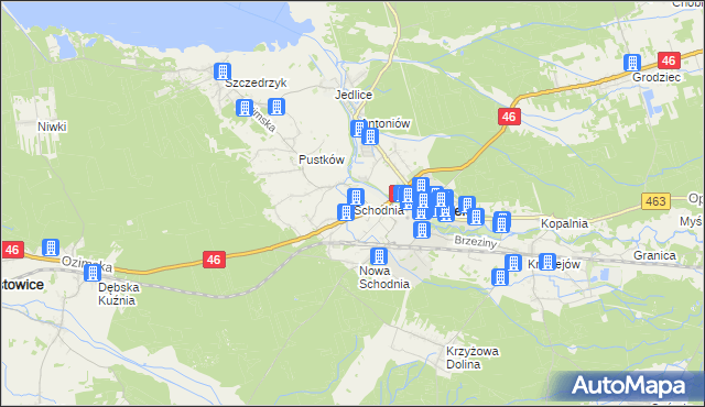 mapa Schodnia, Schodnia na mapie Targeo