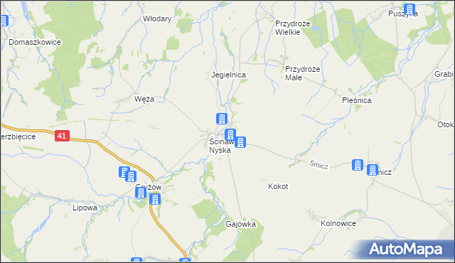 mapa Ścinawa Mała, Ścinawa Mała na mapie Targeo