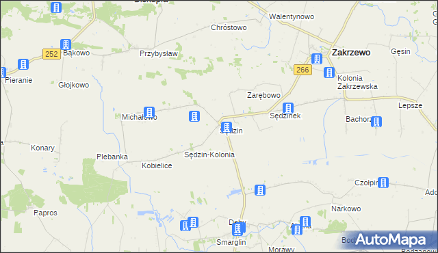 mapa Sędzin, Sędzin na mapie Targeo