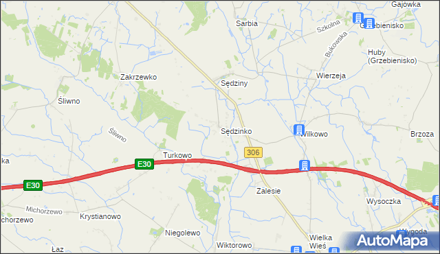 mapa Sędzinko, Sędzinko na mapie Targeo