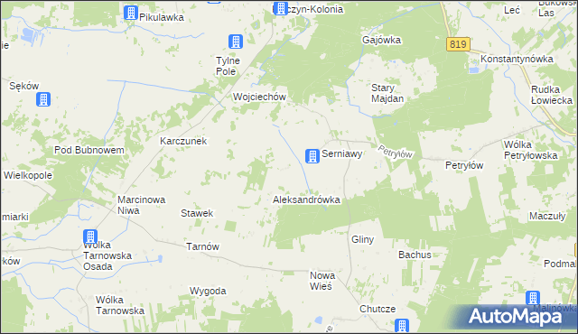 mapa Serniawy-Kolonia, Serniawy-Kolonia na mapie Targeo