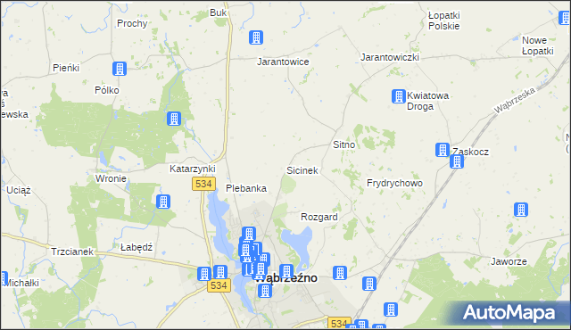 mapa Sicinek, Sicinek na mapie Targeo