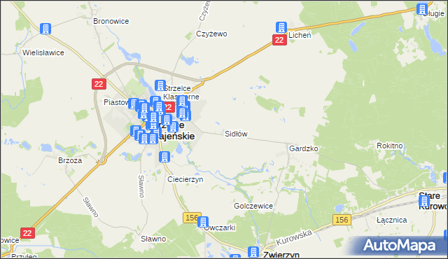 mapa Sidłów, Sidłów na mapie Targeo