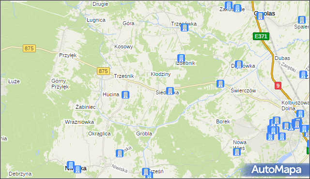 mapa Siedlanka, Siedlanka na mapie Targeo