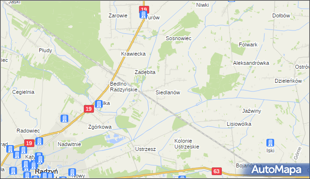 mapa Siedlanów, Siedlanów na mapie Targeo