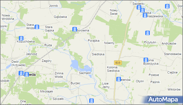 mapa Siedliska gmina Wojcieszków, Siedliska gmina Wojcieszków na mapie Targeo