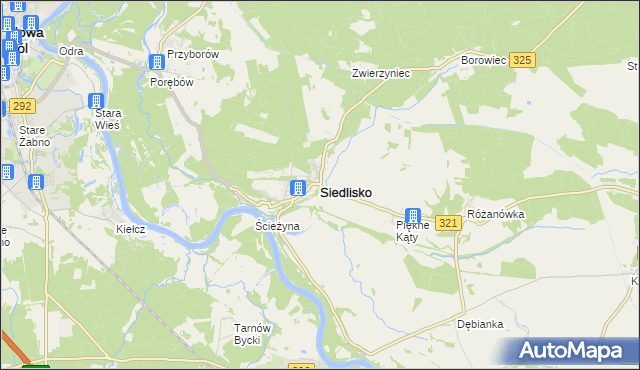 mapa Siedlisko powiat nowosolski, Siedlisko powiat nowosolski na mapie Targeo