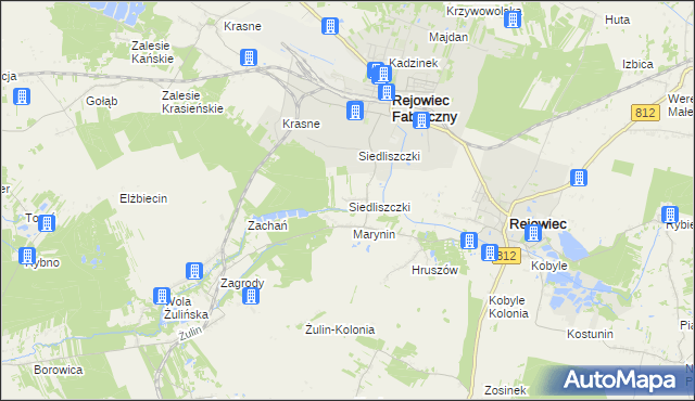 mapa Siedliszczki gmina Rejowiec, Siedliszczki gmina Rejowiec na mapie Targeo