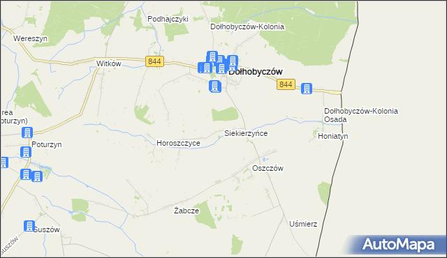 mapa Siekierzyńce, Siekierzyńce na mapie Targeo