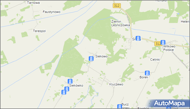 mapa Siekowo, Siekowo na mapie Targeo