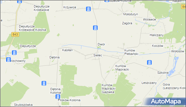 mapa Sielec gmina Leśniowice, Sielec gmina Leśniowice na mapie Targeo