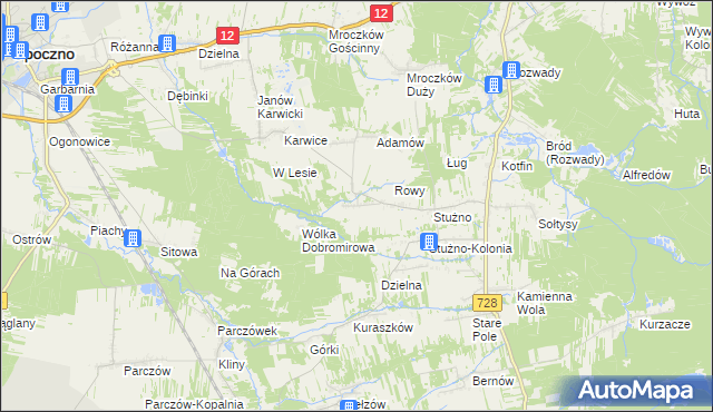 mapa Sielec gmina Opoczno, Sielec gmina Opoczno na mapie Targeo