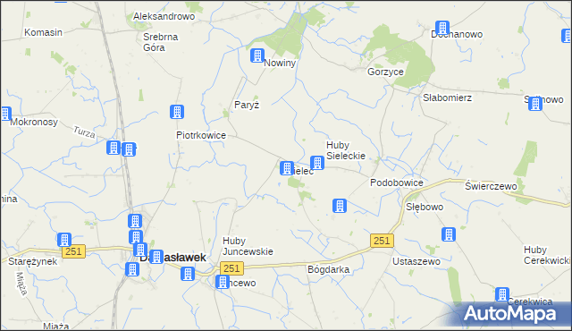 mapa Sielec gmina Żnin, Sielec gmina Żnin na mapie Targeo