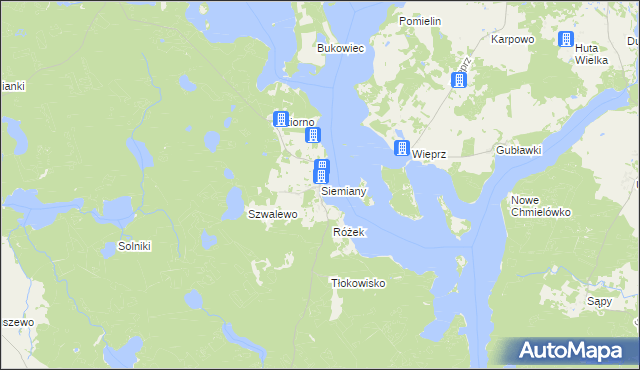 mapa Siemiany, Siemiany na mapie Targeo