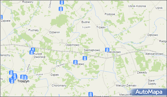 mapa Siemiątkowo gmina Troszyn, Siemiątkowo gmina Troszyn na mapie Targeo