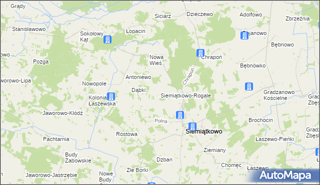 mapa Siemiątkowo-Rogale, Siemiątkowo-Rogale na mapie Targeo