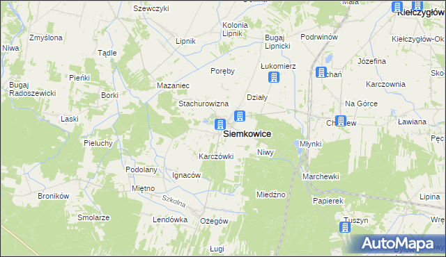 mapa Siemkowice, Siemkowice na mapie Targeo