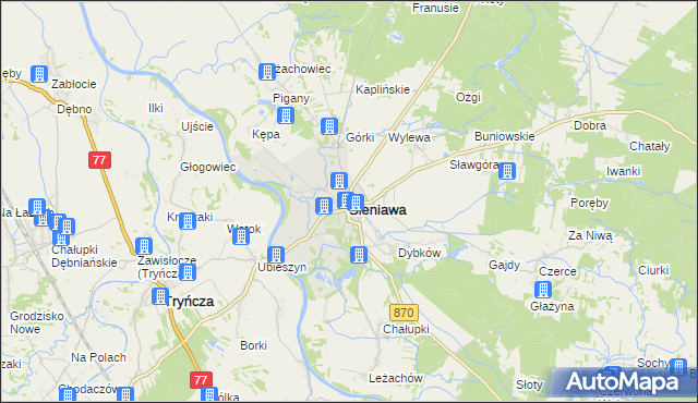 mapa Sieniawa powiat przeworski, Sieniawa powiat przeworski na mapie Targeo