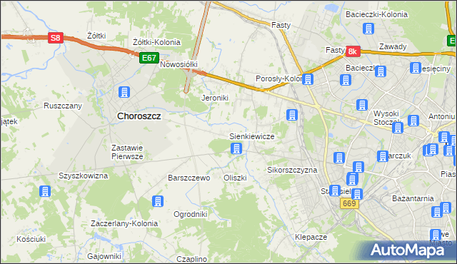 mapa Sienkiewicze, Sienkiewicze na mapie Targeo