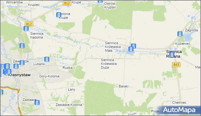 mapa Siennica Królewska Duża, Siennica Królewska Duża na mapie Targeo