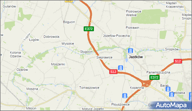 mapa Sieprawice, Sieprawice na mapie Targeo