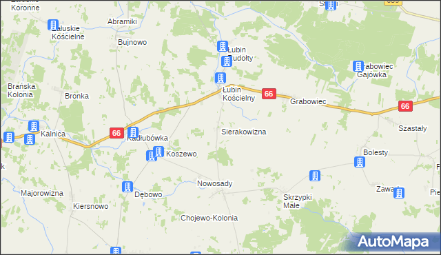 mapa Sierakowizna, Sierakowizna na mapie Targeo